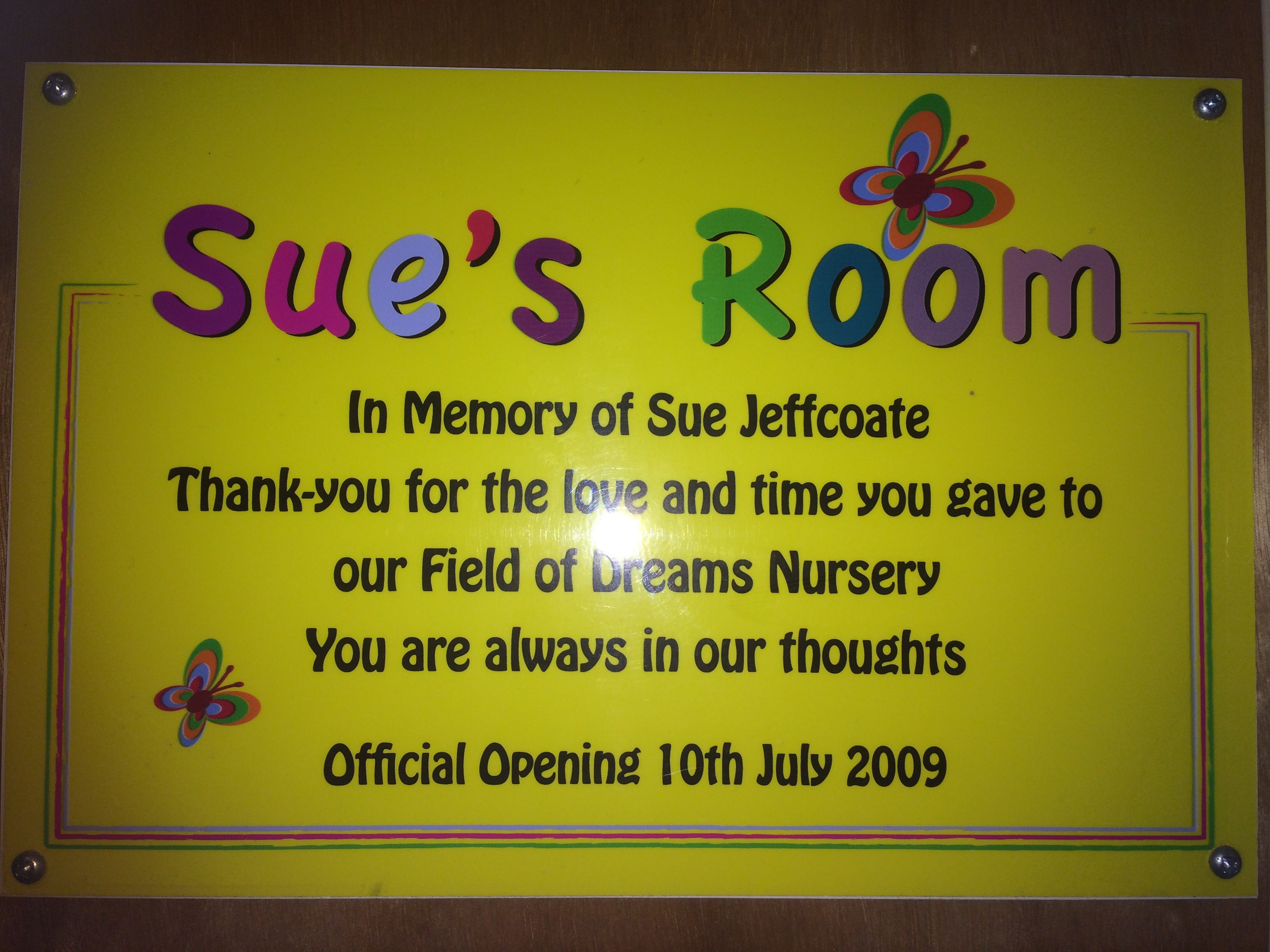Sue’s Room Field of Dreams Day Nursery